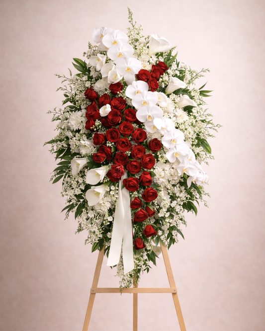 The Imperial Orchid & Rose Standing Tribute